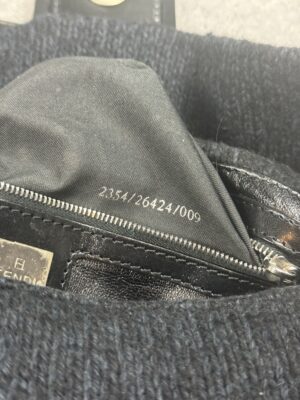 Fendi Black Knit Baguette