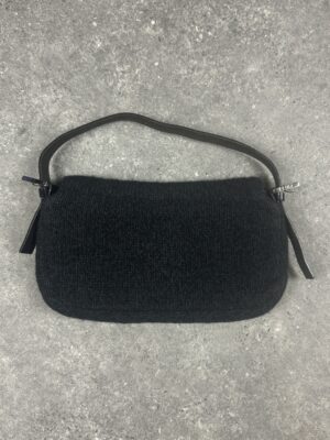 Fendi Black Knit Baguette